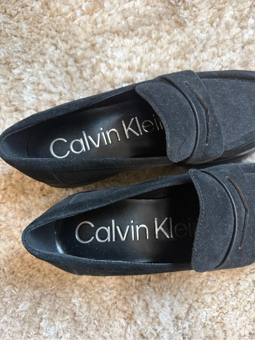 Calvin Klein Black Suede Loafers